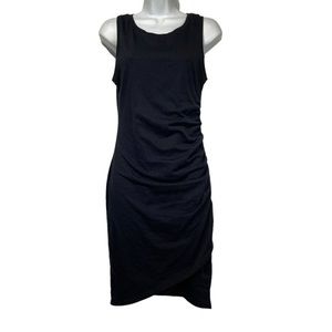 Leith Black Side Ruched Sleeveless Midi Dress  Size medium. Excellent condition.